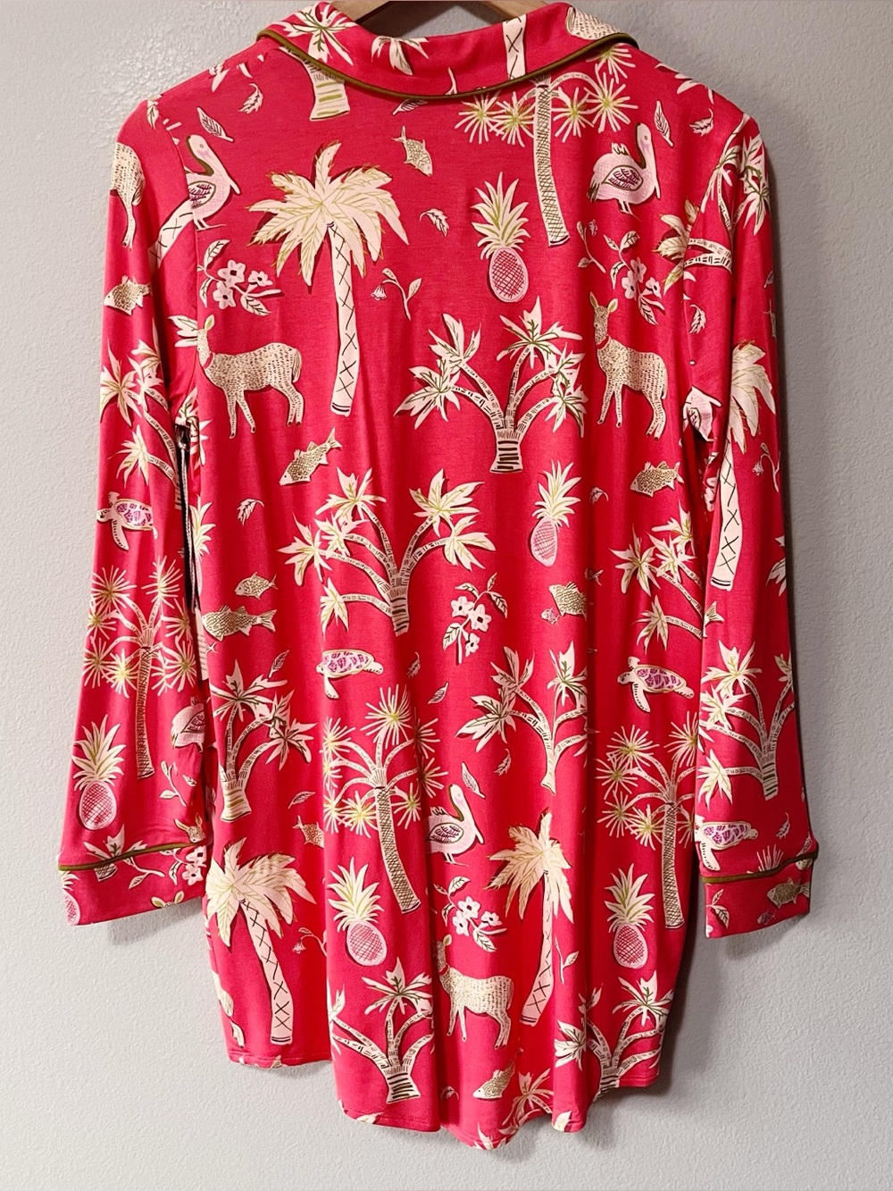 Spartina 449 NWT Pajama Button Sleep Shirt Lowcountry Fauna Red Print Size Small - Picture 7 of 12